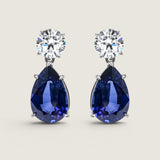 Round Top with Sapphire Pear Drop Earrings (13TCW)