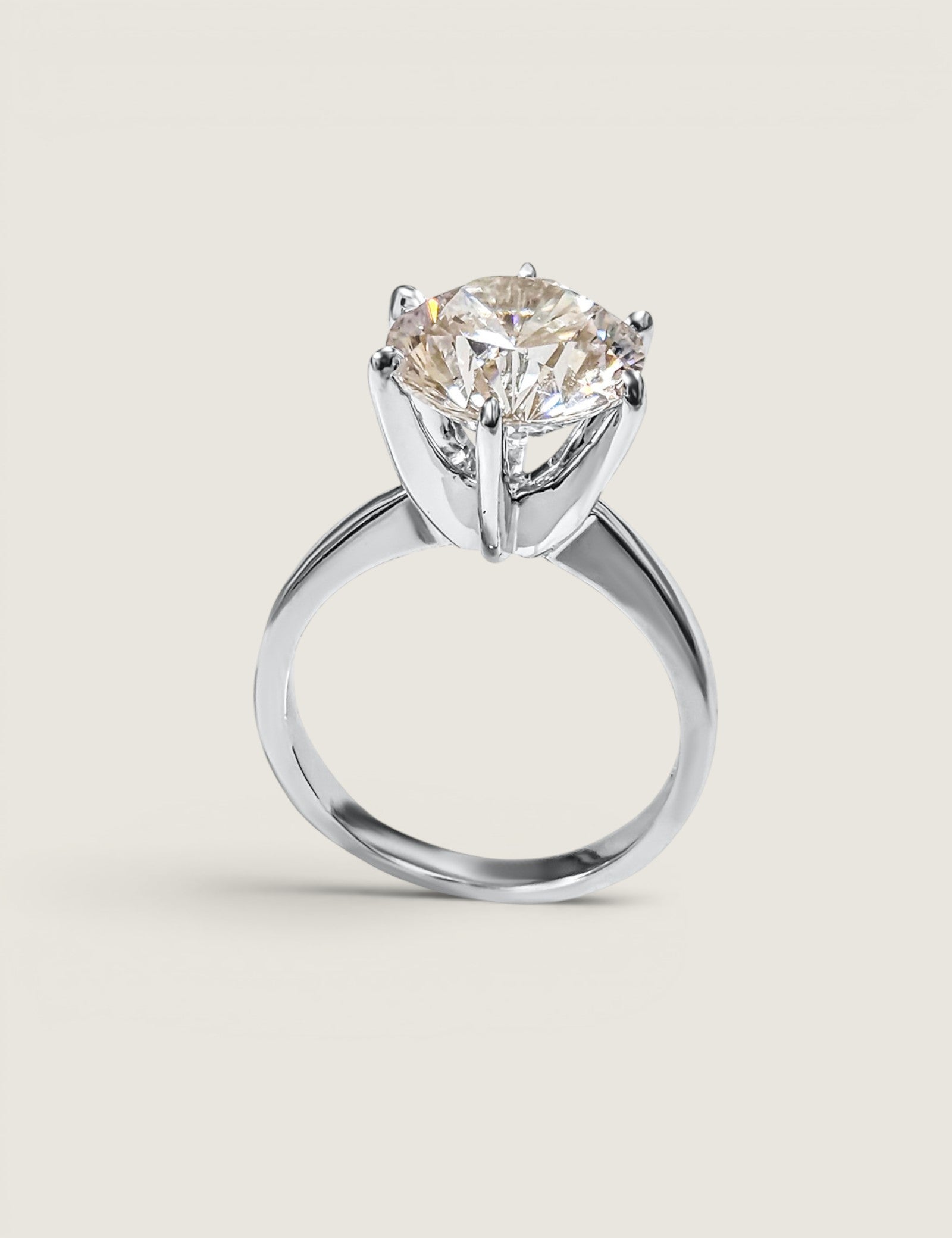 5ct Round Cut Solitaire Ring. Center stone size: 11mm 17166-10-CZ-14K