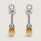 Canary Briolette Cluster Drop Earrings (10 TCW)