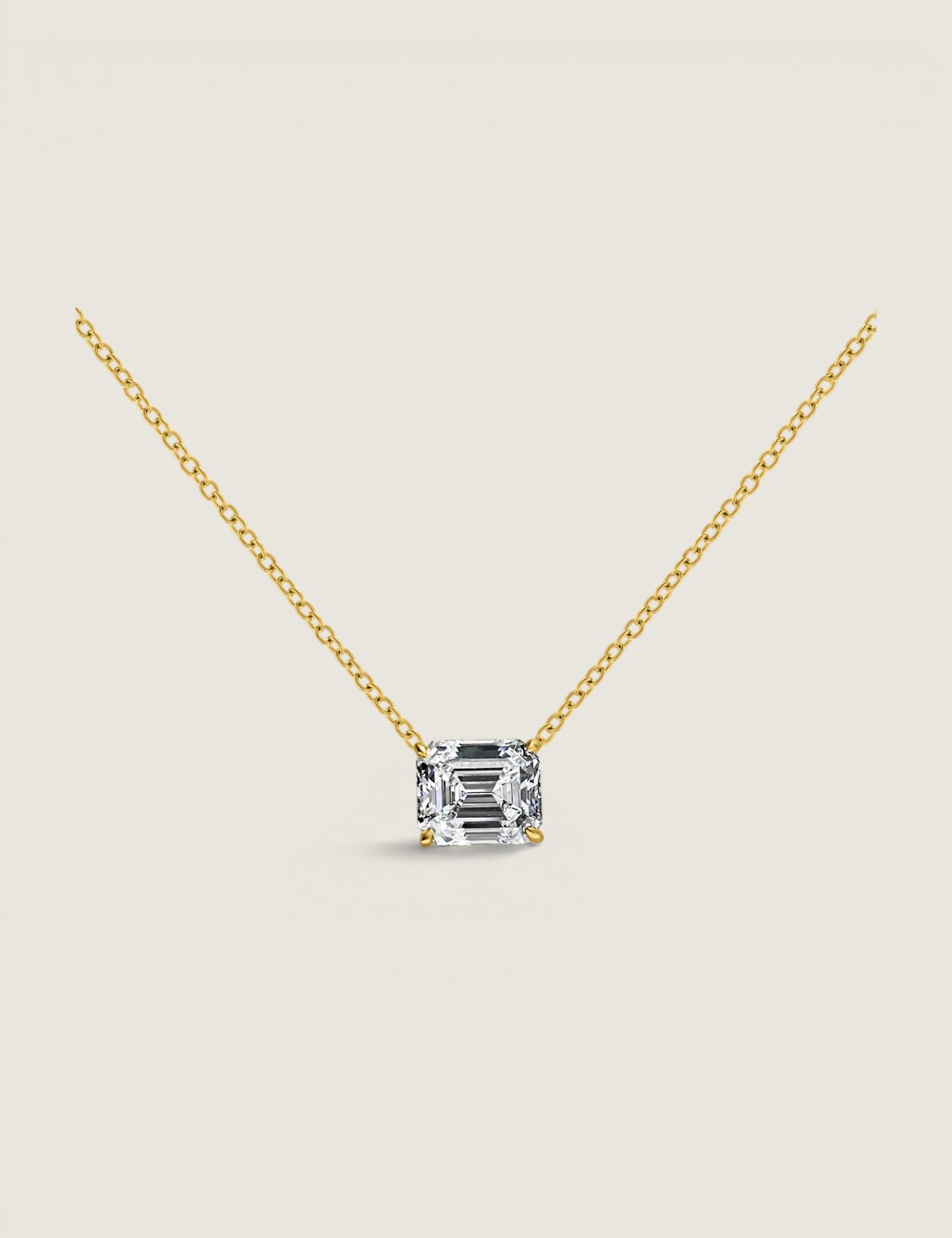 East West Emerald Cut Pendant (5 TCW)