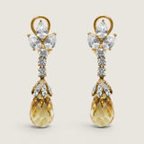 Canary Briolette Cluster Drop Earrings (10 TCW)