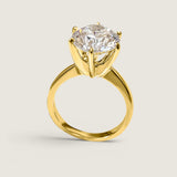 5ct Round Cut Solitaire Ring. Center stone size: 11mm 17166-10-CZ-14K