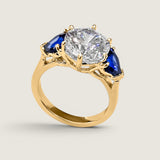 4CT SOLITAIRE WITH .70CT HEART SIDES - F1462-SAP-CZ-14KT