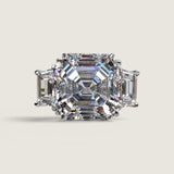 10MM ASSCHER WITH STEP TRAPAZOIDS F1131-CZ-14K
