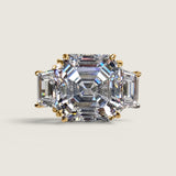 10MM ASSCHER WITH STEP TRAPAZOIDS F1131-CZ-14K