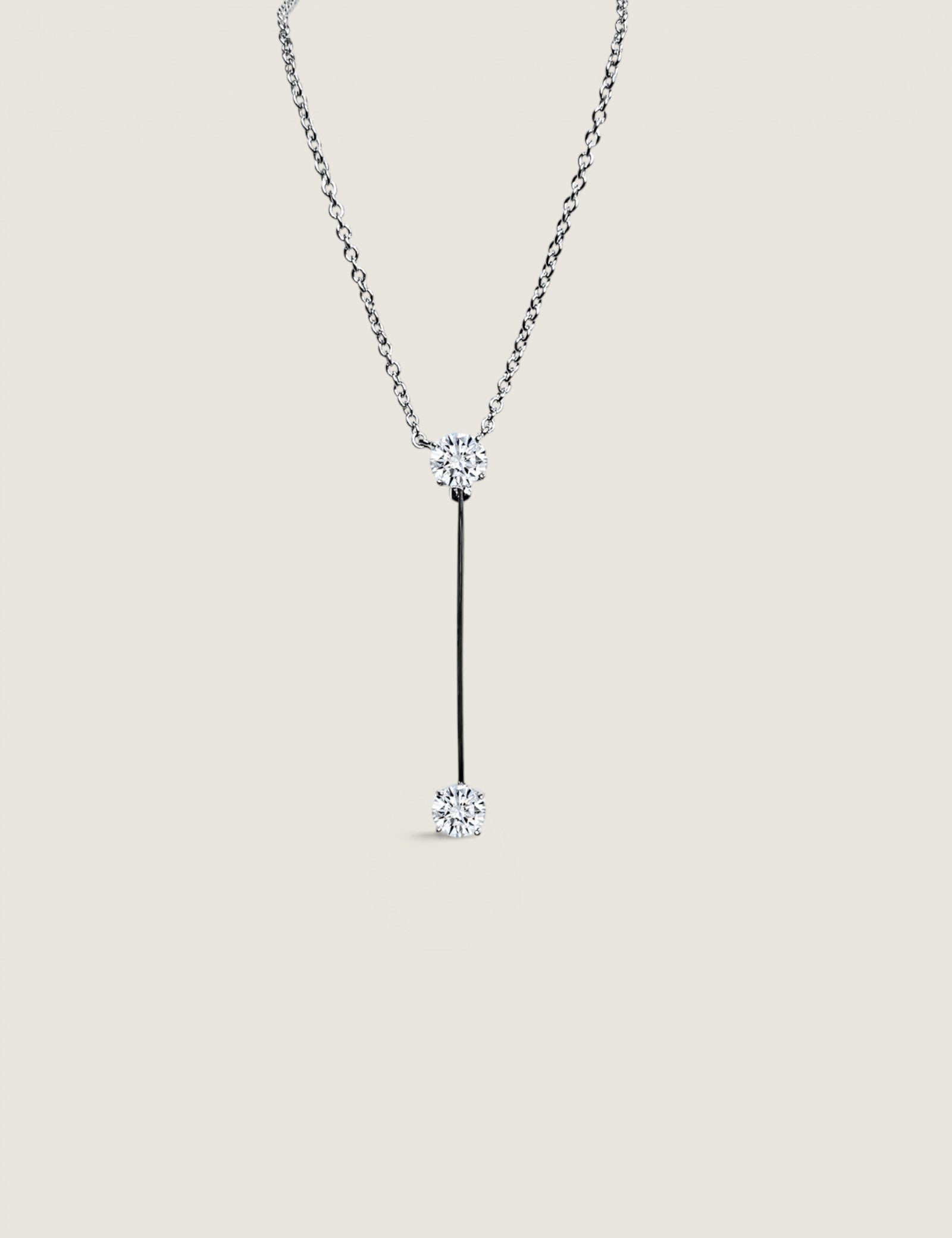 Lariat Style 2 stone Pendant (2 TCW)