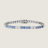 Azure Alternating Tennis Bracelet (10 TCW)