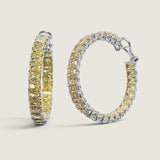 .5CT RADIANT CUT HOOPS 1 3/4 INCH DIAMETER ALL CANARY