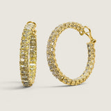 .5CT RADIANT CUT HOOPS 1 3/4 INCH DIAMETER ALL CANARY