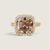 Coffee Asscher and Pave Ring
