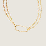 Open Oval Double Strand Rolo Necklace