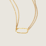 Open Oval Double Strand Rolo Necklace