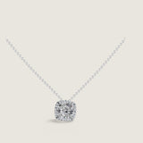 Cushion Cut Pendant with Pave Trim