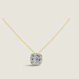 Cushion Cut Pendant with Pave Trim