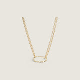 Open Oval Double Strand Rolo Necklace