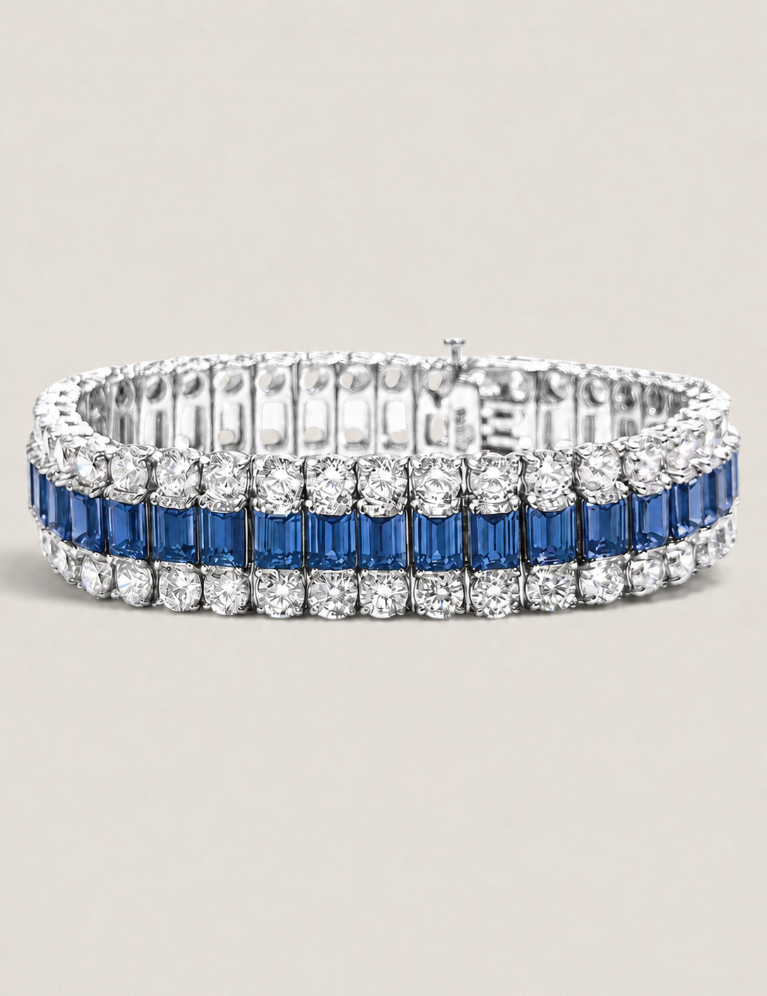 The Sapphire Riviera Statement Bracelet - Fantasia by DeSerio