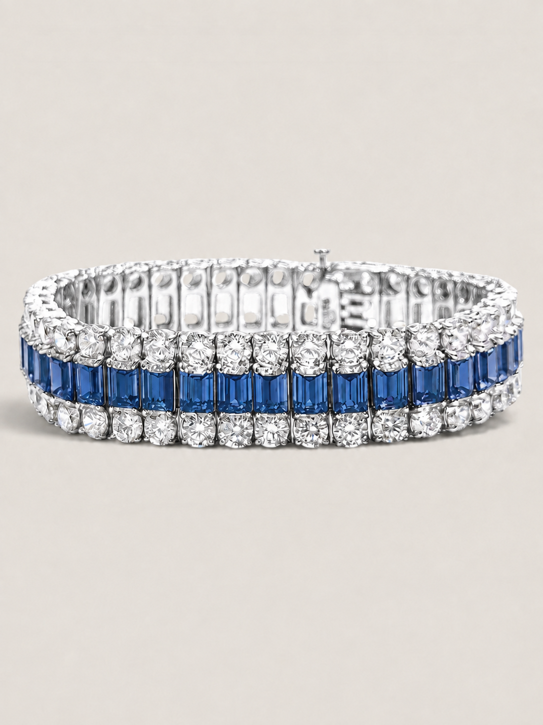 The Sapphire Riviera Statement Bracelet - Fantasia by DeSerio