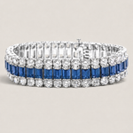 The Sapphire Riviera Statement Bracelet - Fantasia by DeSerio