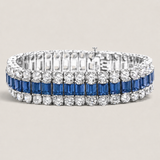 The Sapphire Riviera Statement Bracelet - Fantasia by DeSerio