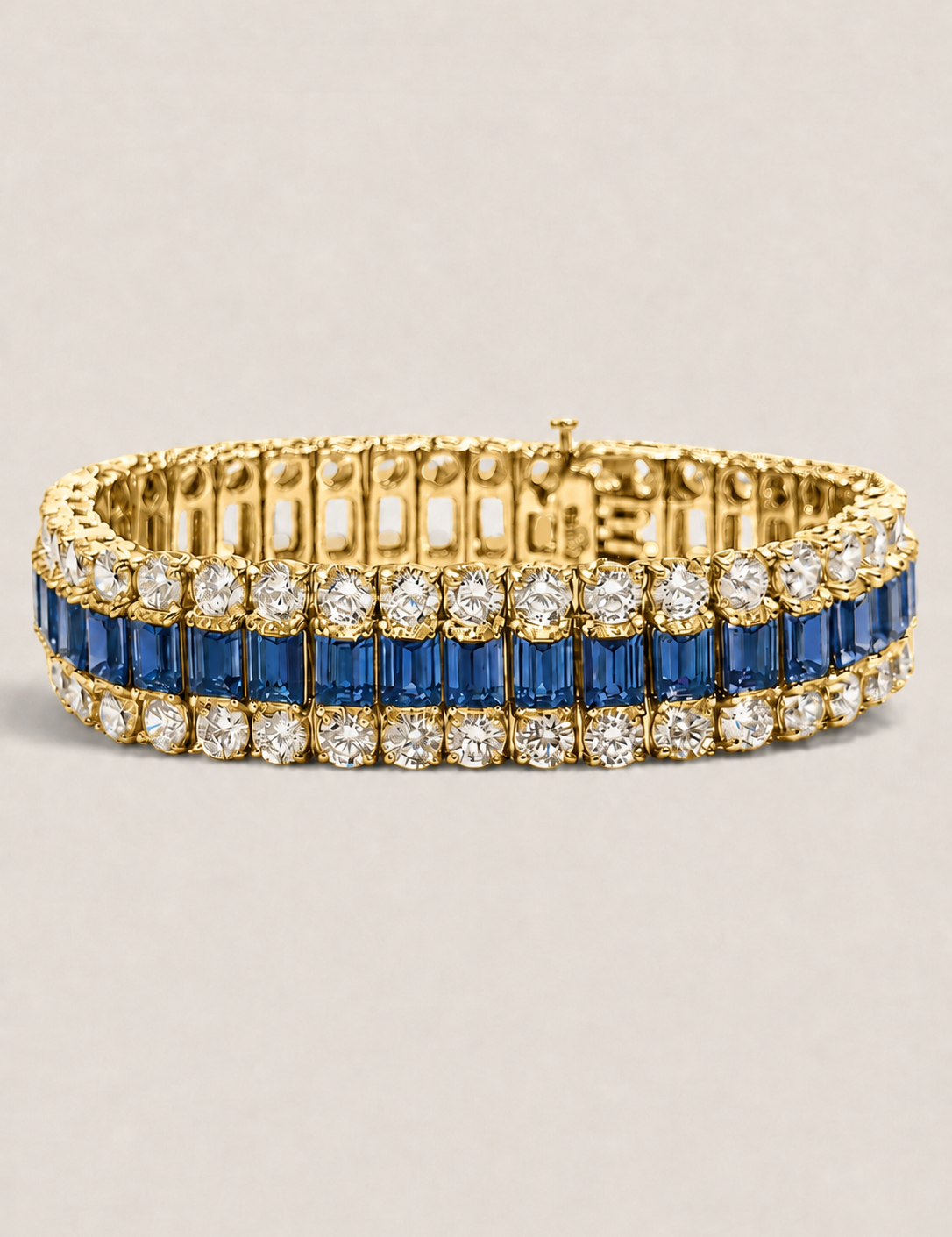 The Sapphire Riviera Statement Bracelet - Fantasia by DeSerio