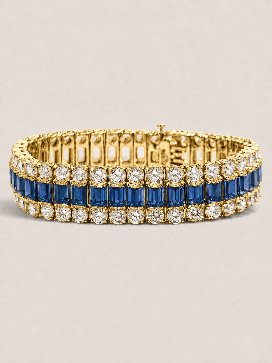 The Sapphire Riviera Statement Bracelet - Fantasia by DeSerio