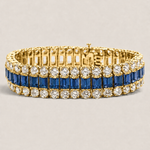 The Sapphire Riviera Statement Bracelet - Fantasia by DeSerio