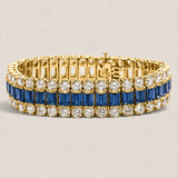 The Sapphire Riviera Statement Bracelet - Fantasia by DeSerio