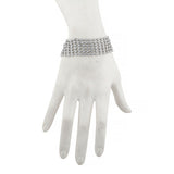 Multi-Row Bezel Set Cuff Bracelet