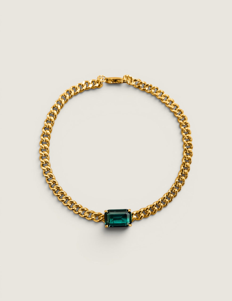 Emerald Statement Chain Bracelet
