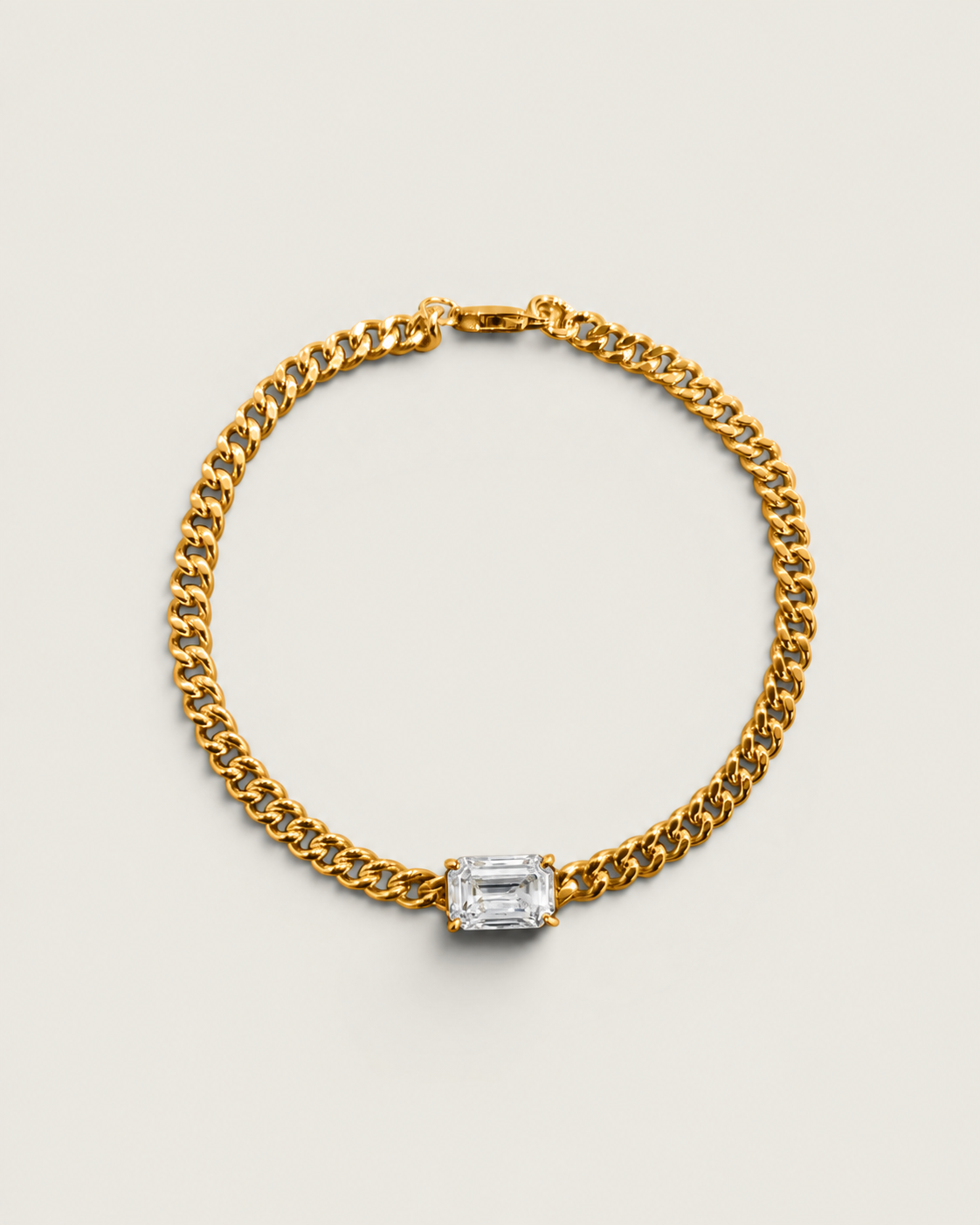Emerald Cut Statement Chain Bracelet