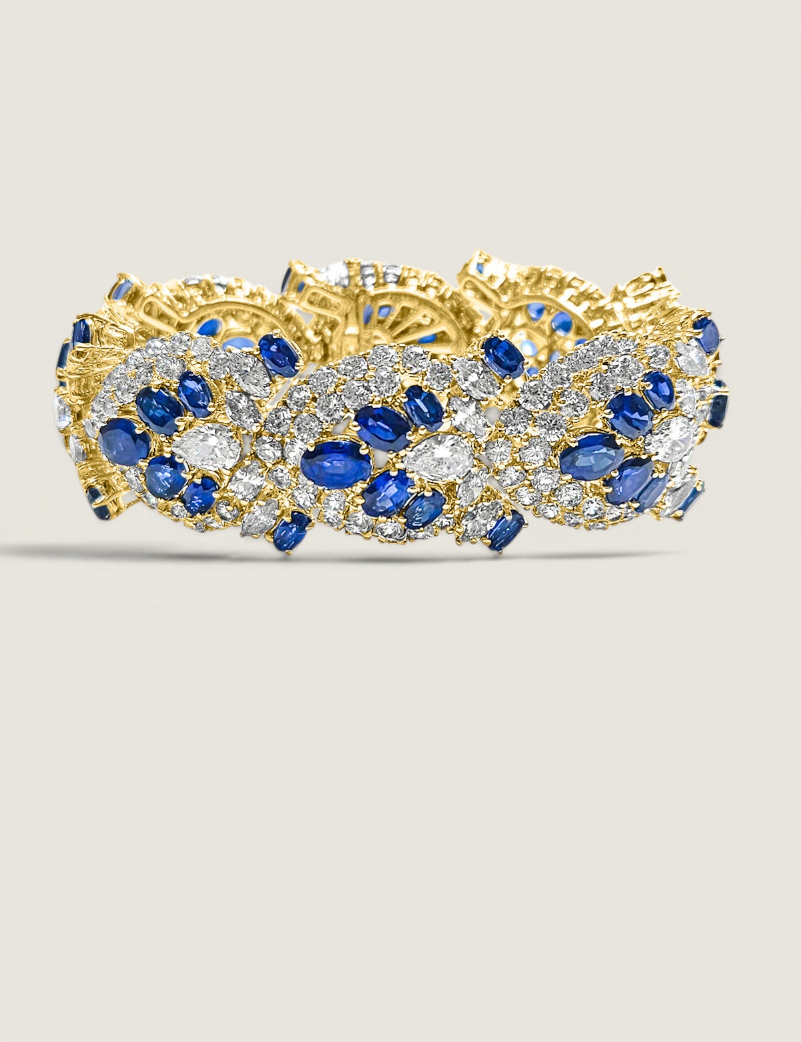 Sapphire Bloom Cuff Bracelet