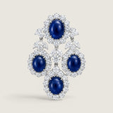 Sapphire Cabochon Drop Brooch
