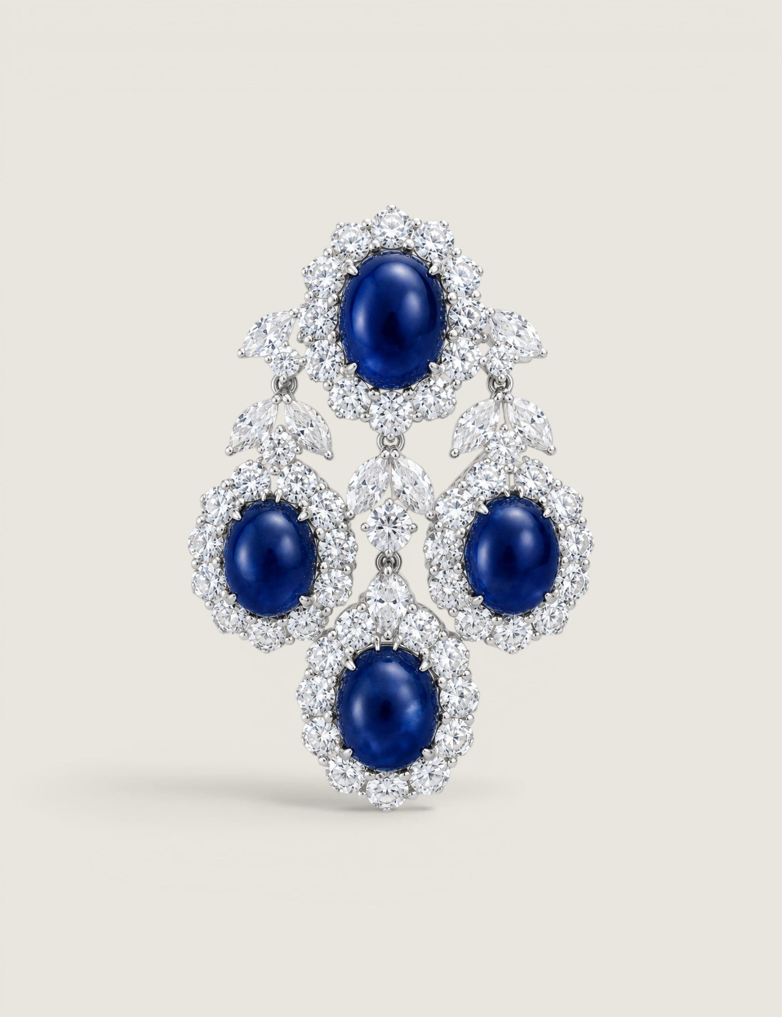 Sapphire Cabochon Drop Brooch