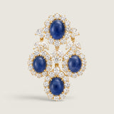 Sapphire Cabochon Drop Brooch