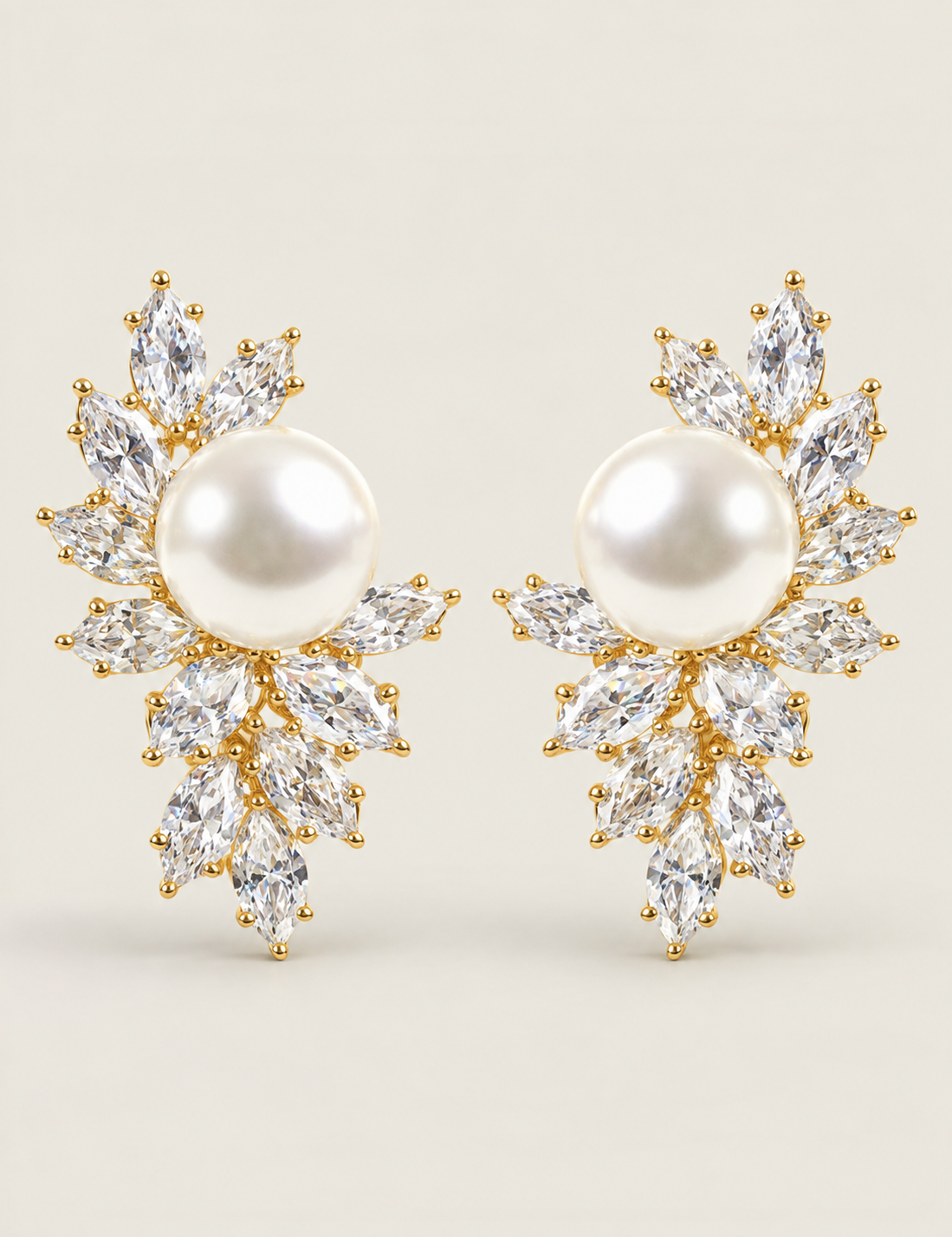 Marquise Fan Pearl Earrings (8.80 TCW)
