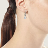 .55CT ASSCHER CUT WITH 2.5CT ASSCHER CUT DROP ON PAVE WIRE - EF972/CZ