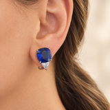 Sapphire Cushion Studs with Trillion Bottoms (22.2 TCW)