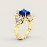 The Sapphire Deco Statement Ring  | Modern Diamond