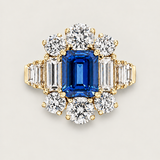 The Sapphire Deco Statement Ring  | Modern Diamond