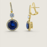Pave Set Sapphire Drop Earring (14.7 TCW)