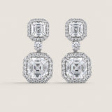 1.5CT PAVE SET ASSCHER WITH 5CT PAVE SET ASSCHER DROP - EF1147/CZ