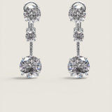 ROUND DROP EARRING 2CT/.4CT/4CT - EF1160/CZ