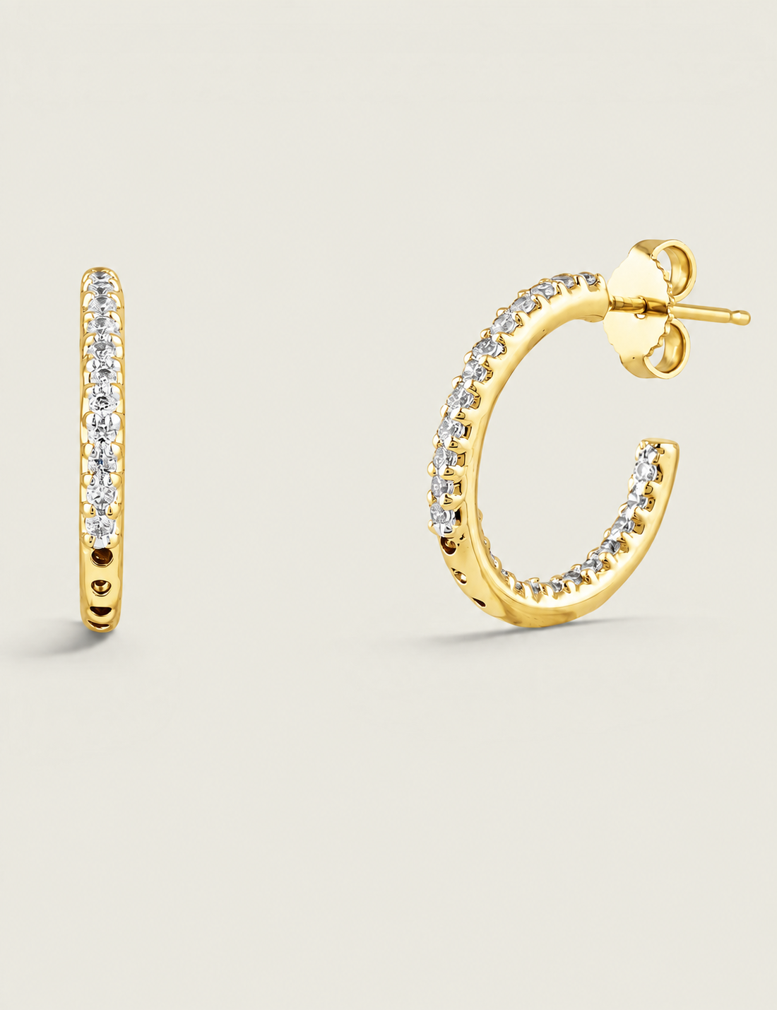 Petite Pavé Hoop Earrings | Modern Diamond