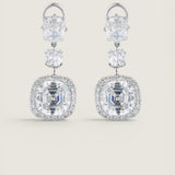 1.5CT CUSHION  1CT CUSHION AND 8 CT HALO SET CUSHION DROP EARRING - EF1330/CZ