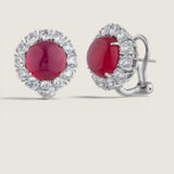 Rouge Halo Cabochon Earrings (17.8 TCW)