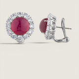 Rouge Halo Cabochon Earrings (17.8 TCW)