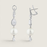 Pear and Pearl Drop Earrings (2.5 TCW)