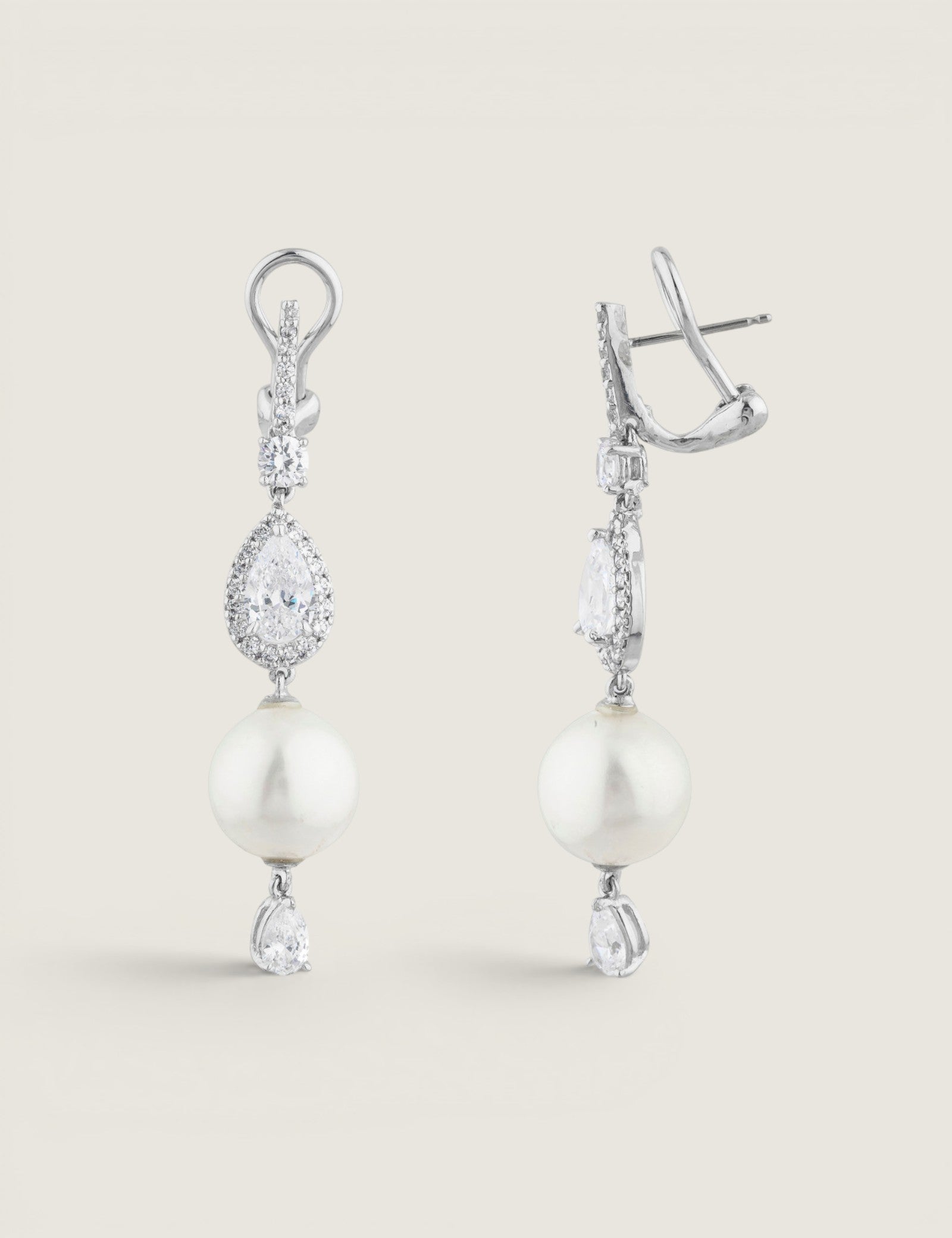 Pear and Pearl Drop Earrings (2.5 TCW)