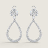 Pear Drop with Small Cluster Top Earring (8.5 TCW)