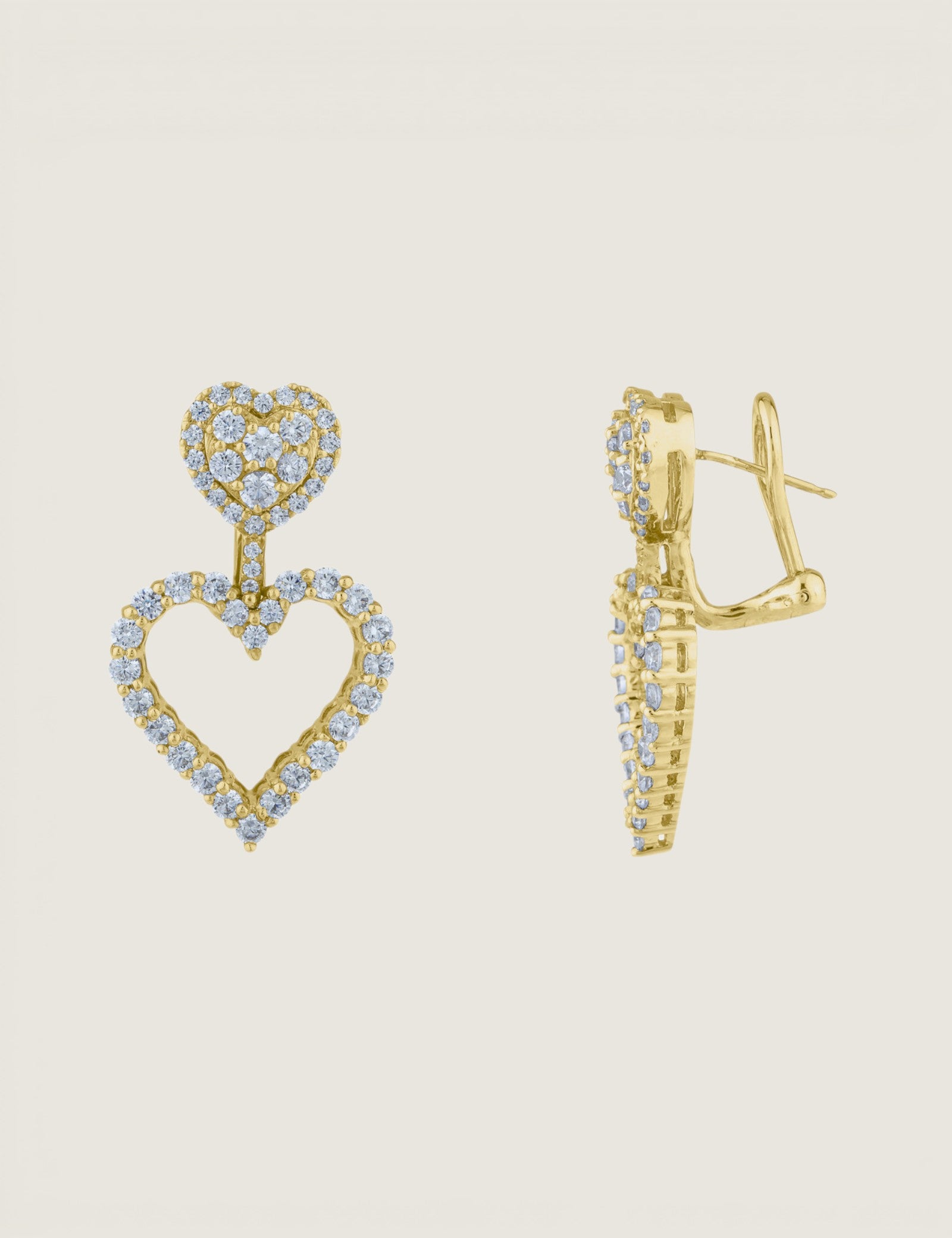 Pave Heart Drop Earrings (7.6 TCW)